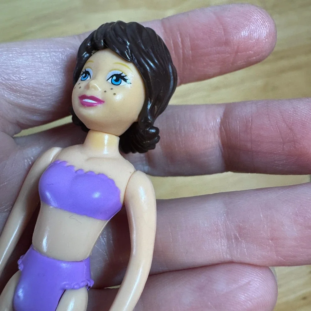 Polly‎ Pocket Doll Purple Bikini 2005 Mattel Beach Vacation Play
